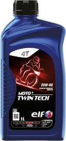 【25日限定！クーポン配布！】 elf(エルフ) バイク用 4st エンジンオイル MOTO 4 TWIN TECH (モト 4 ツインテック) 20W-60 全化学合成油 1L 213944