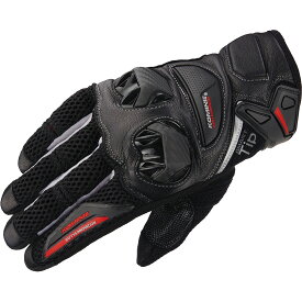 【20日限定！最大ポイント3倍！クーポン配布！】※要エントリー コミネ KOMINE バイク用 グローブ Gloves GK-234 プロテクトレザーメッシュグローブ ブラック シルバー 黒 銀 Lサイズ 06-234/BK/SL/L