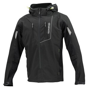 コミネ KOMINE バイク用 ジャケット Jacket JK-112 プロテクトハーフメッシュパーカ-ゲンリ ブラック 黒 2XLサイズ 07-112/BK/2XL