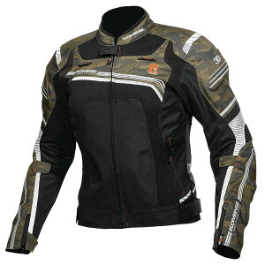 コミネ KOMINE バイク用 ジャケット Jacket JK-130 Rスペックメッシュジャケット カモ ブラック 迷彩 黒 Mサイズ 07-130/CM/BK/M