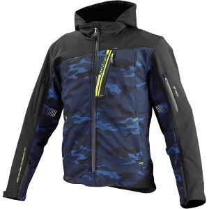 コミネ KOMINE バイク用 ジャケット Jacket JK-590 プロテクトソフトシェルウインターパーカ ブルー カモ ブラック 青 迷彩 黒 WSサイズ 07-590BLCA/BKWS