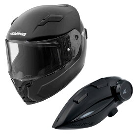 【マラソン期間 全品P2倍！25日クーポン配布！】 コミネ KOMINE バイク用 HK-170 FL フルフェイスヘルメット + KK-902 モーターサイクルインターカム インカム グロスブラック XLサイズ 00-170