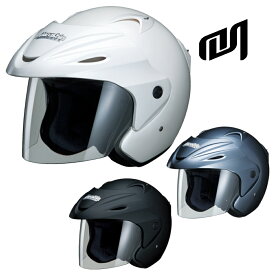 マルシン(Marushin) バイク用 ヘルメット バイザー付き ジェット M-380 ソリッドカラー (パールホワイト / シャイニーグレー / マットブラック) フリーサイズ (57-60cm)
