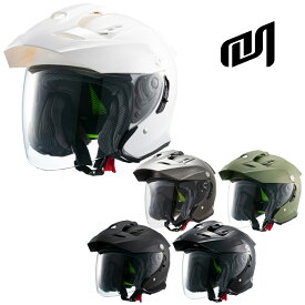 マルシン(Marushin) バイク用 ヘルメット スポーツ ジェット バイザー&インナーバイザー付き MSJ1 TE-1 ソリッドカラー (ホワイト / フラットガンメタリック / マットカーキ / マットブラック / ブラック) M / L / XL