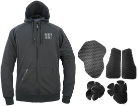 【18日限定！クーポン配布！】 ROUGH&ROAD (ラフ&ロード) バイク用 スリーシーズンジャケット RR1003AP ラフライドZIPパーカーエアスルーパッドセット ブラック Lサイズ RR1003APBK3 【夏対策・冷感・涼しい】