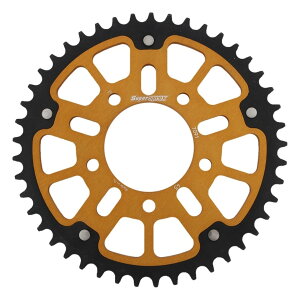 スーパースプロックス(Supersprox) バイク用 ドリブン スプロケット リア ステルス (STEALTH) アルミ&スチール 45T ゴールド RST-7091:45-GLD