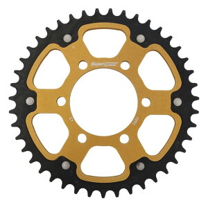 スーパースプロックス(Supersprox) バイク用 ドリブン スプロケット リア ステルス (STEALTH) アルミ&スチール 43T ゴールド RST-7095:43-GLD
