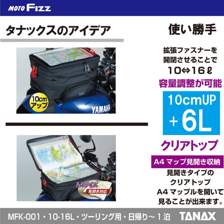 楽天市場】タナックス TANAX バイク用 タンクバッグGT モトフィズ 
