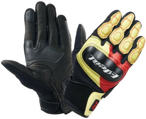 山城(yamashiro) IDEAL アイディール バイク用 グローブ 春夏モデル ID-015 HERITAGE (ヘリテージ) レッド/イエロー/ブラック Mサイズ ID015/RDYLBK/M