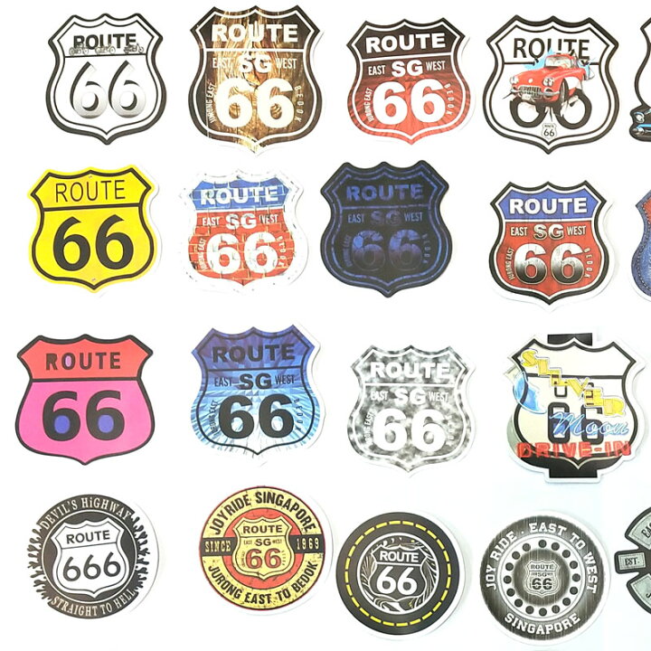 楽天市場】ROUTE66 ルート66 ステッカー デカール アソート10枚セット 