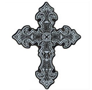 【Reflective Crucifix】刺繍パッチ 9×11インチ ワッペン