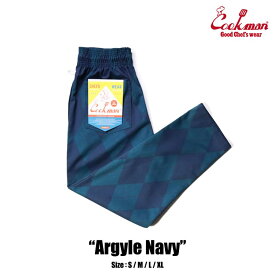 COOKMAN/クックマン　Long Chef Pants シェフパンツ「Argyle Navy」（ユニセックス）アーガイル　ネイビー