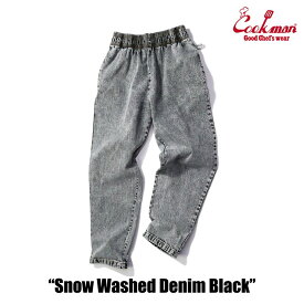 COOKMAN/クックマン　Long Chef Pants シェフパンツ「Snow Washed Denim Black」（ユニセックス）デニム　ブラック