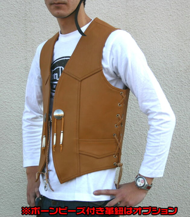 楽天市場】HEAVY オイルレザーベスト タンモトブルーズ VEST メンズ 
