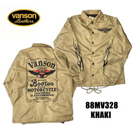 VANSON　バンソン モトブルーズ別注　COACH JACKET コーチジャケット 　カーキ｜S～XXLサイズ｜（88MV328）