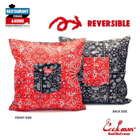 COOKMAN クッションカバー Cushion Pocket Cover Reversible Paisley Red & Black リバーシブル　ペイズリー　ブラック＆レッド
