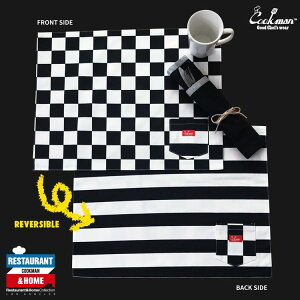 COOKMAN�@�e�[�u���}�b�g Table Pocket Mat Reversible�wChecker & Border�x���o�[�V�u�������`�����}�b�g�@�`�F�b�N���{�[�_�[�@�@�N�b�N�}��