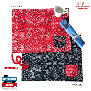COOKMAN�@�e�[�u���}�b�g Table Pocket Mat Reversible�wPaisley Red & Black�x���o�[�V�u�������`�����}�b�g�@�y�C�Y���[���b�h���u���b�N�@�N�b�N�}��