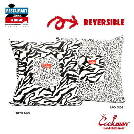 COOKMAN クッションカバー Cushion Pocket Cover Reversible Snow Leopard ＆ Zebra リバーシブル　スノーレオパード＆ゼブラ