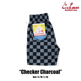 COOKMAN/クックマン　ショートシェフパンツ　 Chef Pants Short Checker Charcoal（ユニセックス）チェッカー　チャコール　ショートパンツ　短パン　ハーフパンツ