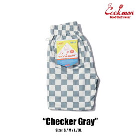 COOKMAN/クックマン　ショートシェフパンツ　 Chef Pants Short Checker Gray（ユニセックス）チェッカー　グレー　ショートパンツ　短パン　ハーフパンツ