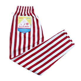 COOKMAN/クックマン　Long Chef Pants シェフパンツ「Wide Stripe Red」（ユニセックス）ストライプ　レッド　ホワイト　赤　白