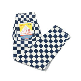 COOKMAN/クックマン　Long Chef Pants シェフパンツ「Checker Navy」（ユニセックス）ネイビー　チェッカー　チェック