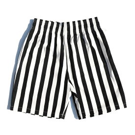 COOKMAN/クックマン　ショートシェフパンツ　 Chef Pants Short Wide Stripe Black（ユニセックス）ストライプ　ブラック　ホワイト　ショートパンツ