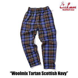 COOKMAN/クックマン　Chef Pants Woolmix Tartan シェフパンツ「Scottish Navy」（ユニセックス）ウールミックス タータン ネイビー