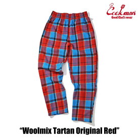COOKMAN/クックマン　Chef Pants Woolmix Tartan シェフパンツ「Original Red」（ユニセックス）ウールミックス タータン レッド 赤