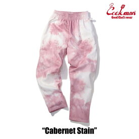 COOKMAN/クックマン　Long Chef Pants シェフパンツ「Cabernet Stain」（ユニセックス）カベルネ　ライトピンク　タイダイ