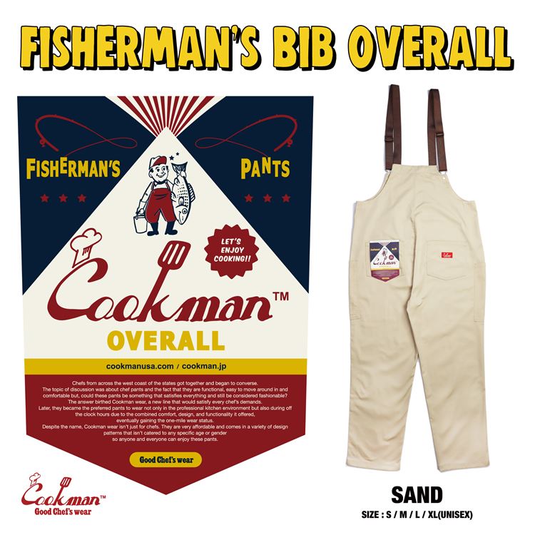 楽天市場】COOKMAN/クックマン Fisherman's Bib Overall Sand