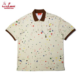 COOKMAN/クックマン　Polo Shirts Sauce Splash Beige　ポロシャツ　ユニセックス　ベージュ　ソーススプラッシュ　【231-31277】