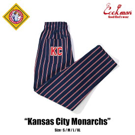 COOKMAN/クックマン　Long Chef Pants シェフパンツ「Kansas City Monarchs」（ユニセックス）ネイビー　ストライプ
