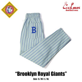 COOKMAN/クックマン　Long Chef Pants シェフパンツ「Brooklyn Royal Giants」（ユニセックス）グレー　ストライプ