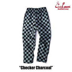 COOKMAN/クックマン　Long Chef Pants シェフパンツ「Checker Charcoal」（ユニセックス）チェック　チェッカー　チャコール