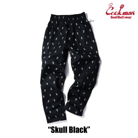 COOKMAN/クックマン　Long Chef Pants シェフパンツ「Skull Black」（ユニセックス）スカル　髑髏　どくろ　ブラック