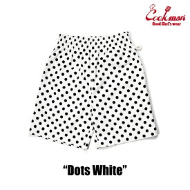 COOKMAN/クックマン　ショートシェフパンツ　 Chef Pants Short Dots White（ユニセックス）ホワイト　水玉　ドット　ショートパンツ