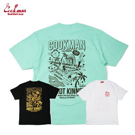 COOKMAN｜クックマン Tシャツ Abbot Kinney Street（ユニセックス） アボットキニー　半袖　3カラー │ライトグリーン or ホワイト or ブラック│