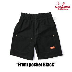 COOKMAN/クックマン　ショートシェフパンツ　 Chef Pants Short Front pocket Black（ユニセックス）　ハーフパンツ　フロントポケット　ブラック