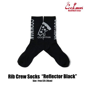 COOKMAN/クックマン　ソックス 　Rib Crew Socks『 Reflector Black 』リフレクター　ブラック