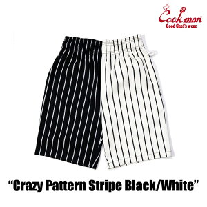 COOKMAN/�N�b�N�}���@Short Chef Pants �@�V���[�g�V�F�t�p���c�u Crazy Pattern Stripe�v �i���j�Z�b�N�X�j�N���C�W�[�p�^�[���@�X�g���C�v�@�C�[�W�[�p���c