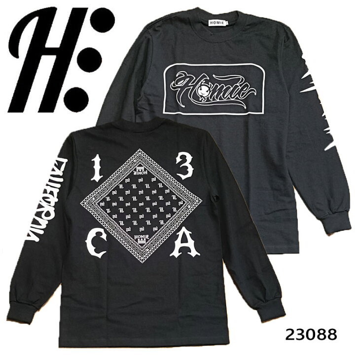 楽天市場】HOMIE ロンT ブラック 長袖Tシャツ ホーミーケイ チカーノ 