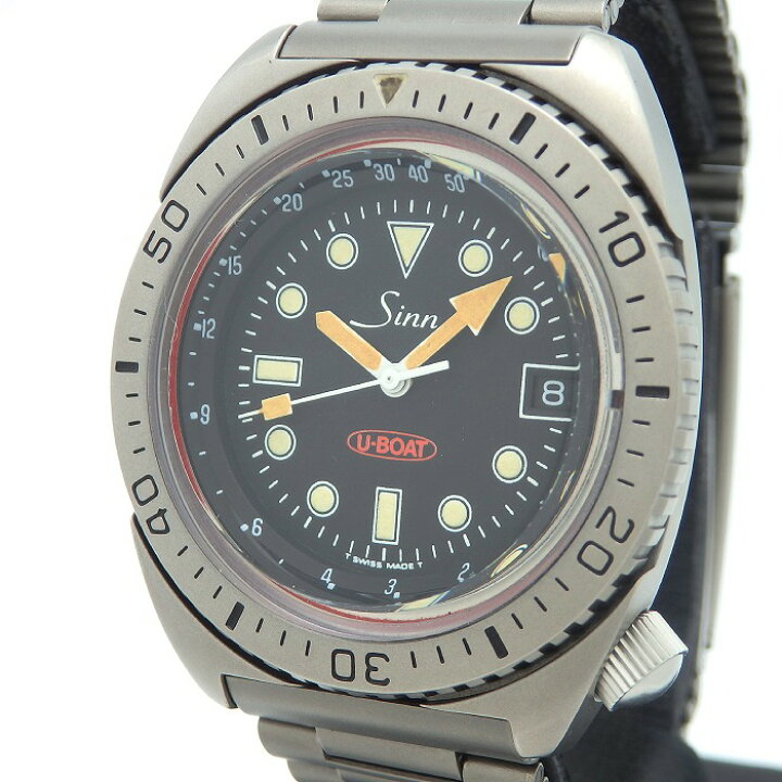 楽天市場】ジン SINN ユーボート U-BOAT 8820 メンズ ブラック チタン 
