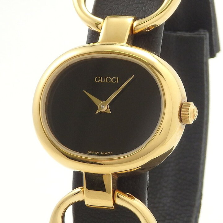 楽天市場】グッチ GUCCI 1600 GF ブラック クォーツ 腕時計 レディース 