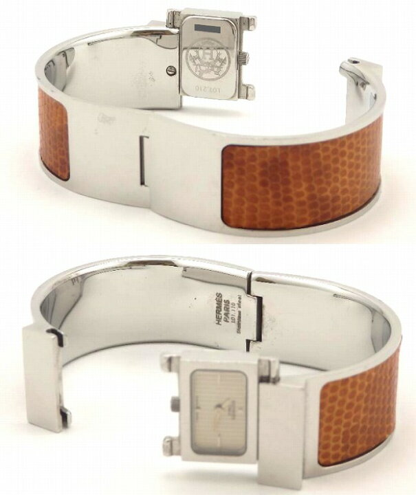楽天市場】エルメス HERMES ロケ L01.210 バングルウォッチ シルバー  