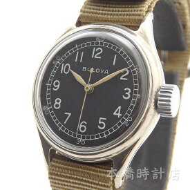 ブローバ　BULOVA　アンティーク　A-11　94-27834　メンズ　ブラック　手巻き　腕時計【中古】
