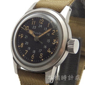 ブローバ　BULOVA　アンティーク　A17　メンズ　ブラック　手巻き　腕時計【中古】