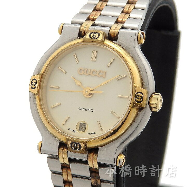 楽天市場】グッチ GUCCI 9000L レディース アイボリー 機械点検・電池  
