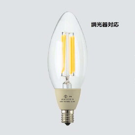 LED電球 調光タイプ 電球色 シャンデリア球 全方向タイプ E17口金 クリア 092302